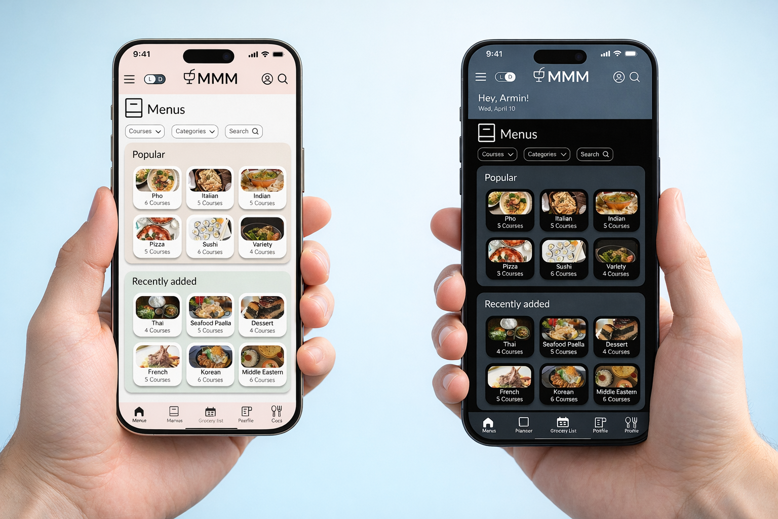 Major Meal Manager interface preview